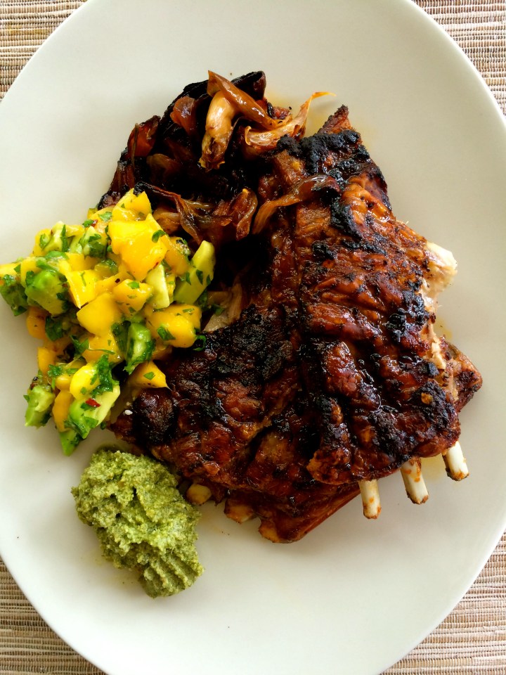 lamb-ribs-mango-avocado-salsa